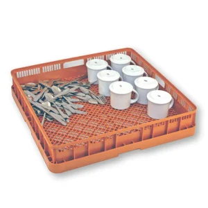 Diskkorg för Bestick/Glas 50cm Brun