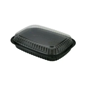 Sushi/Salladsform m lock 400ml Svart/Klar 200set