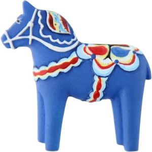 Magnet Dalahäst Blå - Handmålad - Souvenir