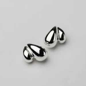 Twin Drop Örhängen, Silver