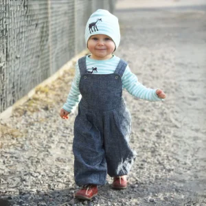 Hängslebyxor - Ekologisk Bomull/Hampa - Puff Mörkblå Denim