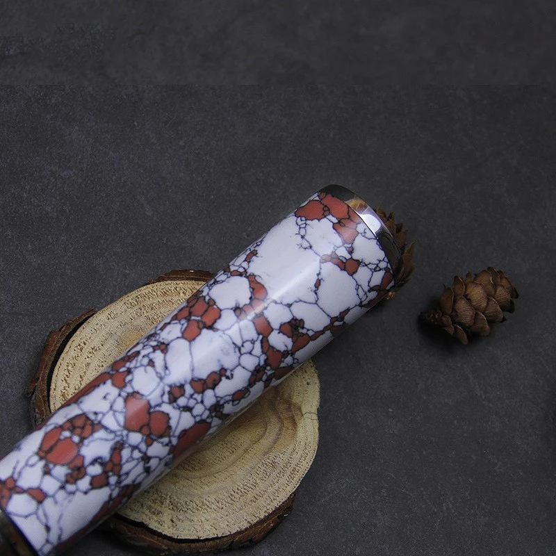 Damaskus Kökskniv med Turkos Handtag – Professionell Handgjord Kockkniv i Premium Damaskusstål - Bild 4