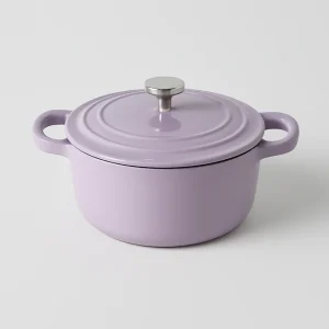 Emaljerad Gjutjärnsgryta 22 cm – Non-Stick, Värmebevarande, Med Lock