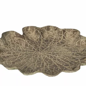 Fågelbad Blad Metall Grön