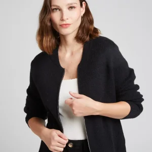 GABRIEL - Stickad väst med dragkedja - Svart