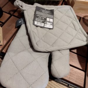 Grytvante + grytlapp - grå - 100 % bomull