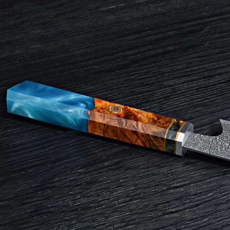 Knivset 9-delar i Rostfritt Damaskusstål – Professionella Köksknivar med Ergonomiskt Handtag för Hem & Restaurang - Bild 4