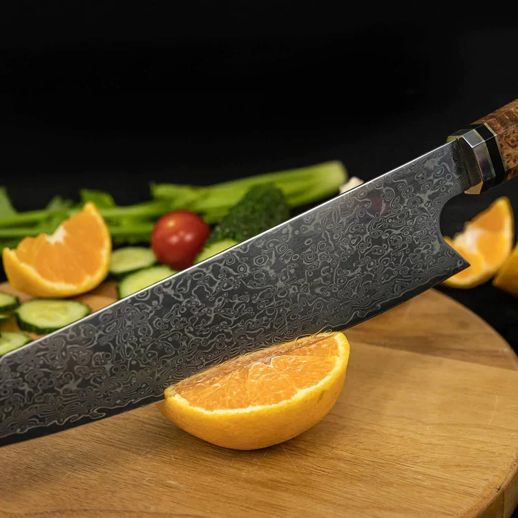 Knivset 9-delar i Rostfritt Damaskusstål – Professionella Köksknivar med Ergonomiskt Handtag för Hem & Restaurang - Bild 5