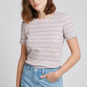 THEO - Pastellrandig T-shirt - Rosa