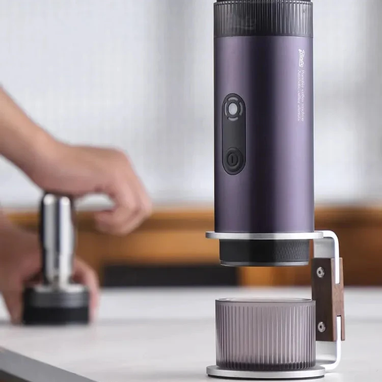 Portabel Kaffemaskin för Espresso – 15 Bar Tryck, Rostfritt Stål, 80 ml Vattentank, Uppladdningsbar, Silver, Svart , Lila och grön - Bild 3