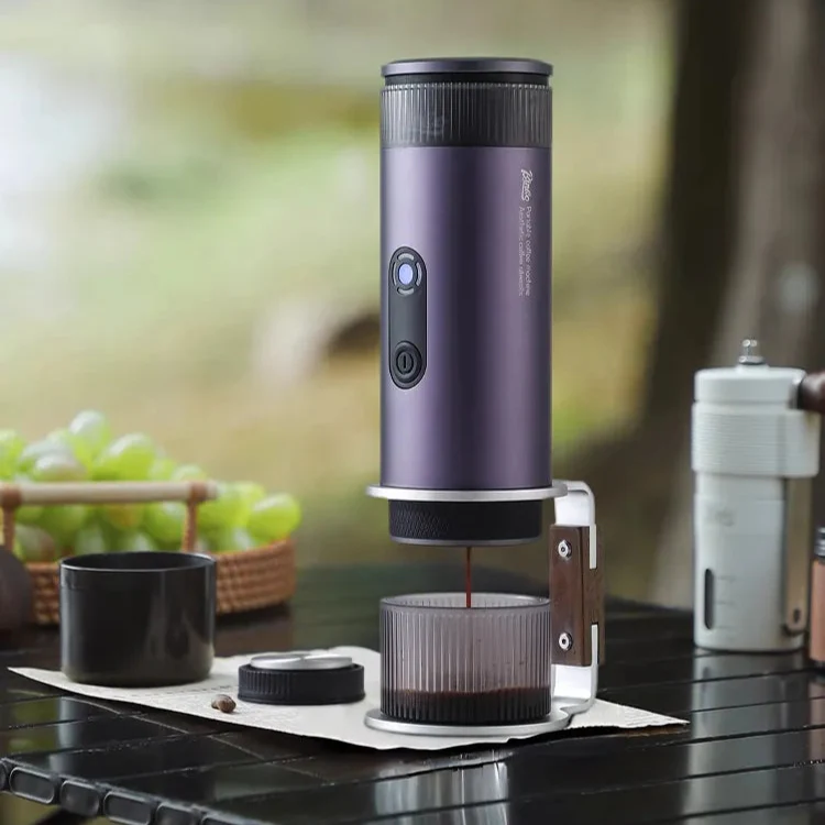 Portabel Kaffemaskin för Espresso – 15 Bar Tryck, Rostfritt Stål, 80 ml Vattentank, Uppladdningsbar, Silver, Svart , Lila och grön - Bild 9