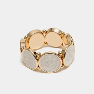 Ava Elastiskt Armband, Pearl White