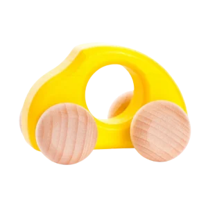 Bil Bubbla i Trä Gul