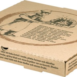 Pizzakartong well Brun med pizzatryck 50st