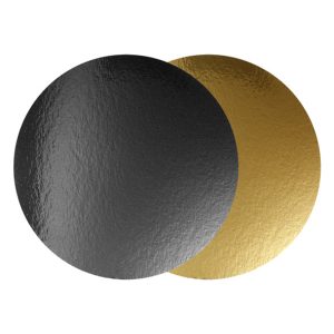 Tårtbricka Rund Svart/guld 100st