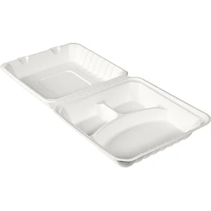 Hämtbox 3-fack 350/120/120ml BioPak Vit 100st