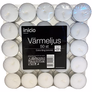 Värmeljus 8tim 3,8cm Vit 400st