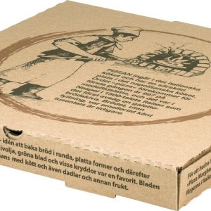 Pizzakartong well Brun med pizzatryck 100st