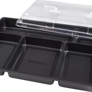 Sushiform bento 5-fack inklusive lock Svart/Klar 200st