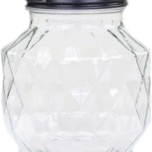 Förvaringsglas med diamantslipning - H 17,5 cm