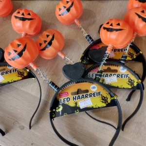 LED Halloweendiadem "Pumpa & Döskalle"