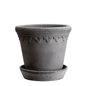 Köpenhamn Kruka med Fat, Raw Grey