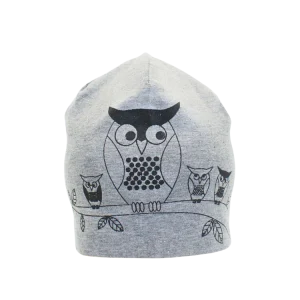Trikåmössa - Ekologisk Bomull - Helga Uggla Grå