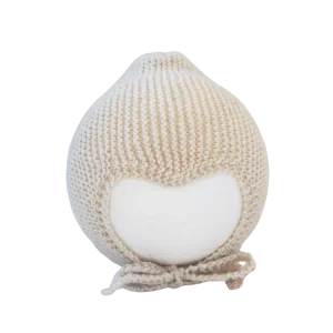 Hjälmmössa Handstickad - Merinoull - Offwhite