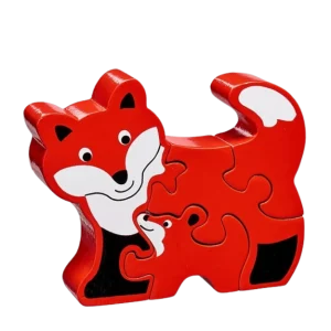Räv med Unge Pusseldjur 4 bitar Fairtrade