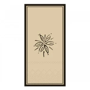 Pappersservetter Gul/Blomma, 3-lags, 20x10cm