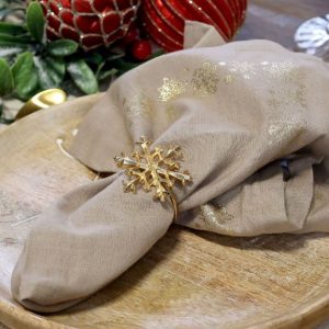 Servettring Snöflinga - Mässing