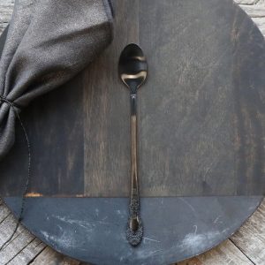 Lattesked med dekor - Antique Coal