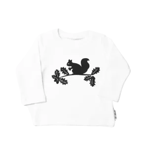 Tröja - Ekologisk Bomull - Kurre Ekorre Vit