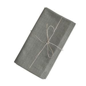 Tygservetter 4-pack - Ljusgrön Randig - 40x40cm